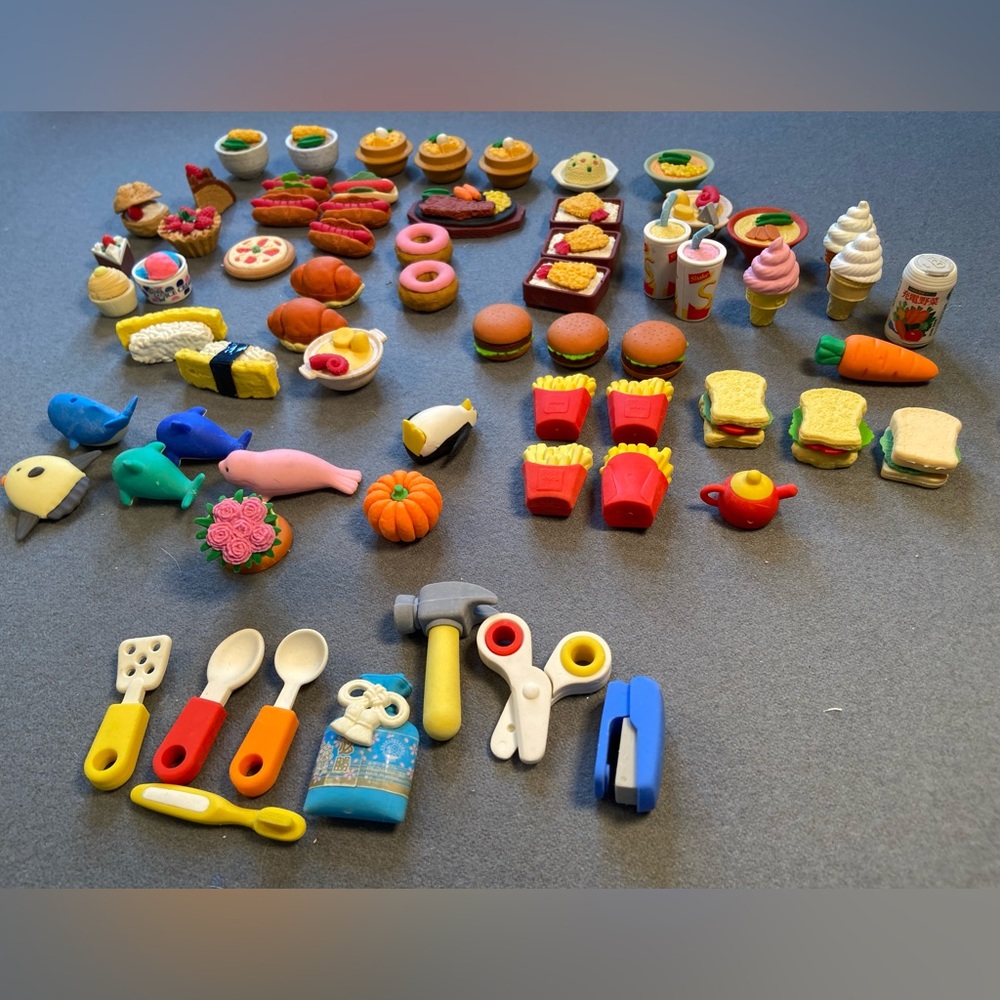 Japanese miniature erasers, pull apart,‎ food, animals, office supplies - Picture 4 of 9